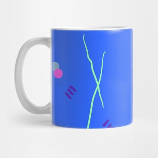 Painted Circles and Criss-Cross Lines: Colorful T-Shirt Design Mug